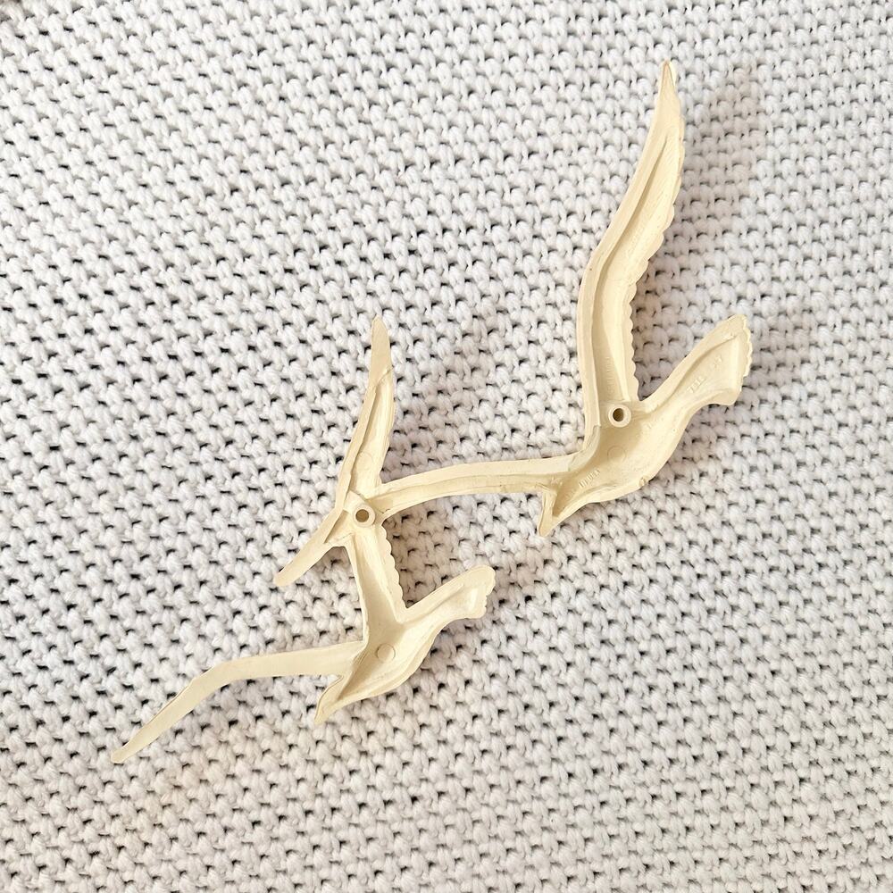 Homco Syroco 3 Piece Flying Seagulls Two Tone Cream Brown Wall Decor Vintage - Picture 4 of 10